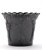 Lot 66 - Sowerby black glass cache pot, the exterior...