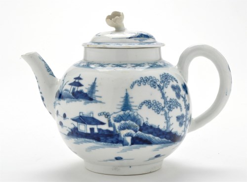 Lot 91 - Worcester blue and white teapot and cover,...