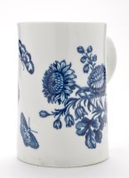 Lot 92 - Large Worcester blue and white mug, printed...