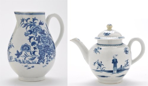 Lot 93 - Worcester blue and white teapot and cover,...