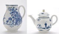 Lot 93 - Worcester blue and white teapot and cover,...