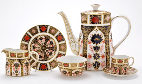 Lot 118 - Royal Crown Derby coffee set, in the Imari...