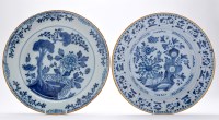 Lot 128 - Two Delftware blue and white dishes, painted...
