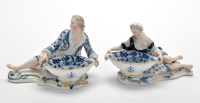 Lot 130 - Pair of Continental figurative salts, with...