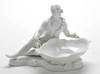Lot 131 - Continental white porcelain figurative comport,...