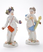 Lot 136 - Two Continental cherub figures, representing...
