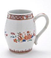 Lot 144 - Chinese Famille Rose barrel shaped mug, sides...