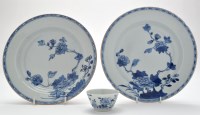 Lot 146 - Two similar Chinese blue and white soup plates,...