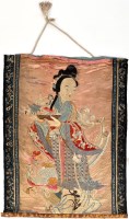 Lot 169 - Chinese silkwork wall hanging, depicting a...