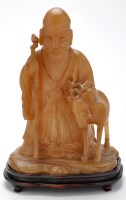 Lot 175 - Chinese Alabaster figure of a sage, standing...