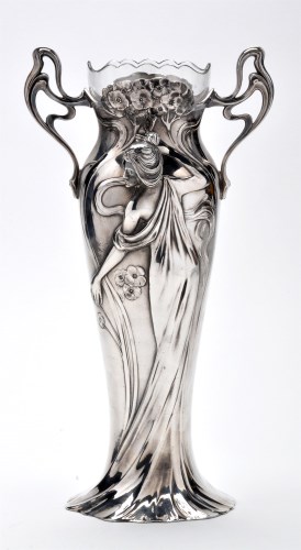 Lot 603 - A WMF silver plated flower vase, No. 331B,...