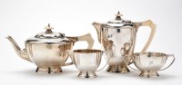 Lot 614 - A 1930's four-piece tea service, by H. Pidduck...