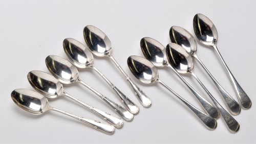 Lot 665 - Eleven Victorian teaspoons and matching sugar...