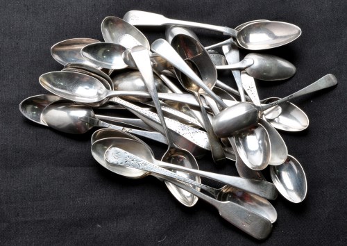 Lot 680 - Five George III teaspoons, by Peter and...