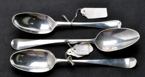Lot 686 - A George III tablespoon, by Hester Bateman,...
