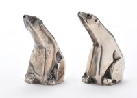 Lot 705 - A pair of Norwegian sterling novelty pepper...