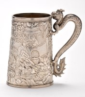 Lot 726 - A Chinese Export silver mug, possibly by...