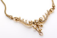 Lot 781 - An Edwardian seed pearl necklace, set with...