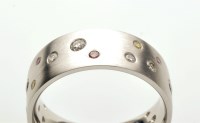 Lot 814 - A modern design white, yellow and pink diamond...