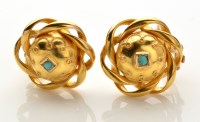 Lot 828 - A pair of Victorian style yellow metal and...