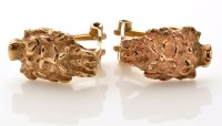 Lot 841 - A pair of 9ct. yellow gold ''God of Tyne'' ear...