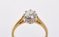 Lot 869 - A single stone diamond ring, the old cut...