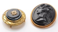 Lot 881 - A 19th Century Etruscan style mourning brooch,...