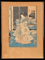 Lot 19 - Toyokuni III (1786-1864) A WOMAN CARRYING A...