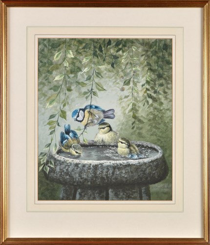 Lot 59 - Warwick Higgs (Contemporary) BLUE TITS IN A...