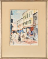 Lot 213 - Simon Hodge (1903-1973) A NORTH AFRICAN STREET...