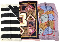 Lot 414 - A collection of silk scarves and handkerchiefs,...