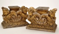 Lot 418 - A pair of carved giltwood wall brackets...