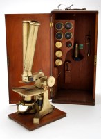 Lot 438 - A 19th Century glass binocular microscope, by...