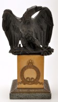 Lot 481 - A patinated bronze eagle, with outstretched...