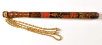 Lot 495 - A 19th Century police truncheon, ebonised and...