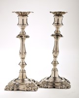 Lot 538 - A pair of late 19th Century candlesticks, by...