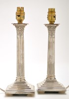 Lot 568 - A pair of George V candlesticks (converted to...