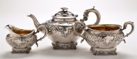 Lot 585 - A George III three-piece tea service, probably...