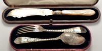 Lot 600 - A Victorian christening fork and spoon, by...