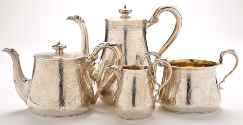 Lot 631 - A matched four-piece tea and coffee service,...