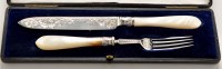 Lot 640 - A pair of Victorian silver and mother-of-pearl...