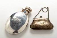 Lot 647 - A George V silver hip flask, by Reid & Sons,...