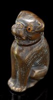 Lot 668 - A Victorian brass pug dog vesta case, 2in....