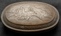 Lot 684 - An 18th Century German brass tobacco box, oval...