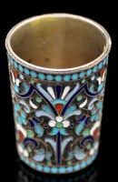 Lot 695 - A Russian silver gilt and enamel shot beaker,...