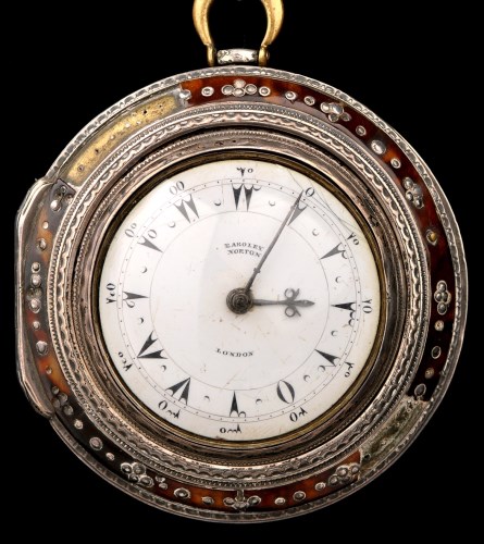 Lot 714 - A Georgian triple cased pocket watch,...