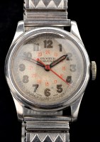 Lot 729 - Oyster Raleigh 3478: a 1940's steel wristwatch,...