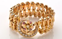 Lot 795 - A Victorian yellow metal, seed pearl and ruby...