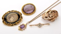 Lot 796 - An early 20th Century amethyst, seed pearl and...