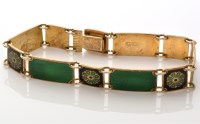 Lot 812 - David Andersen: an enamelled silver bracelet...